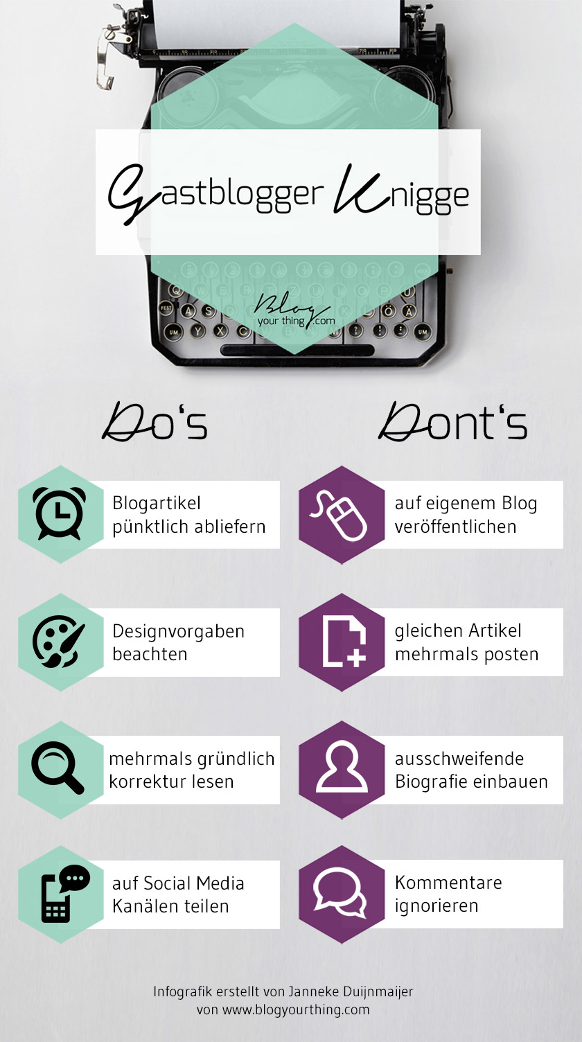 Gastblogger Knigge - Do's and Don'ts beim Gastbloggen - Infografik