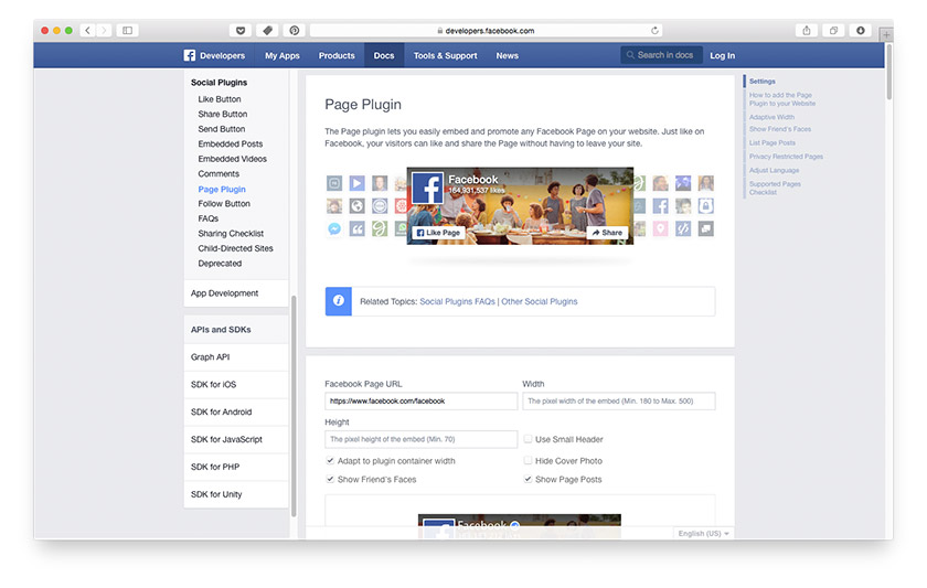 Facebook Developer Page Plugin