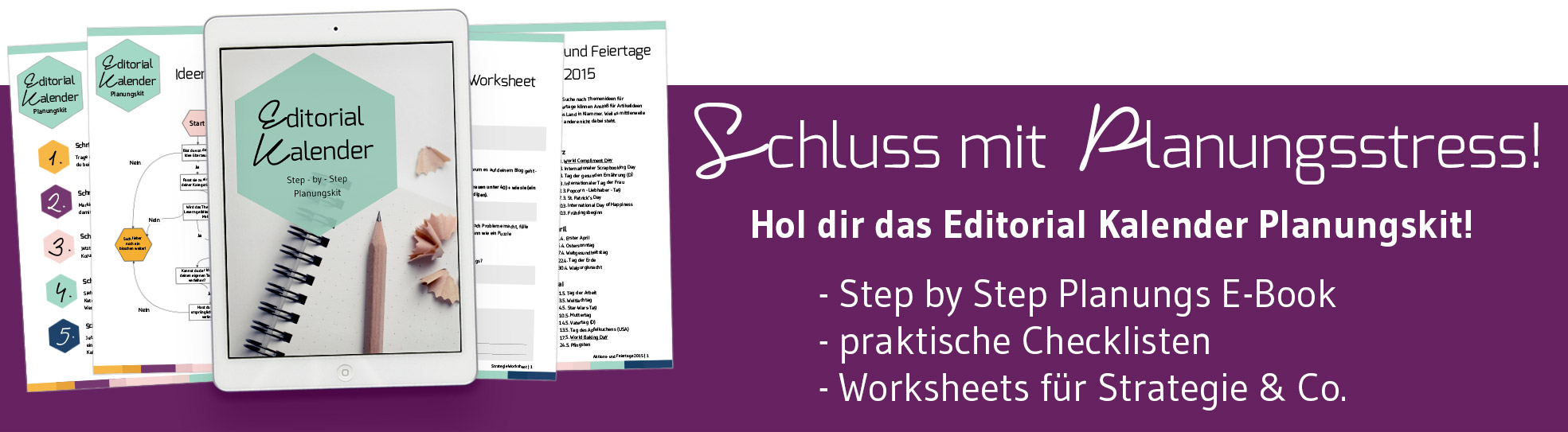 Editorial Kalender Planungskit - Step by Step E-Book