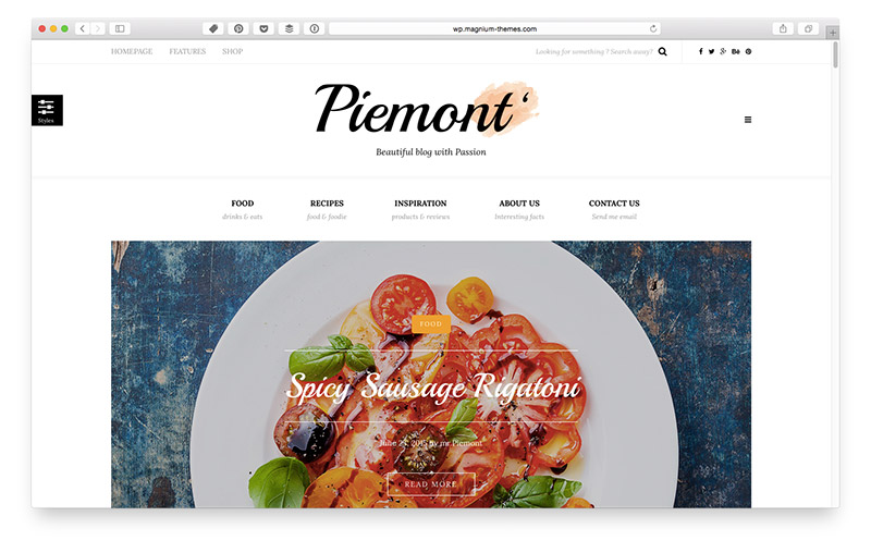 Wordpress Themes für Food & Lifestyle Blogger: Piemont