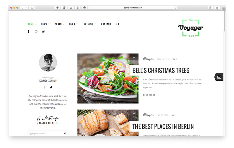 Wordpress Themes für Food & Lifestyle Blogger: Voyager