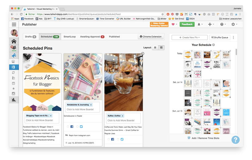 Bloggen automatisieren: Tailwind hilft dir beim Pinterest Management für deinen Blog
