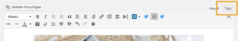 How To: So versteckst du ein für Pinterest optimiertes Bild - in den Textmodus wechseln