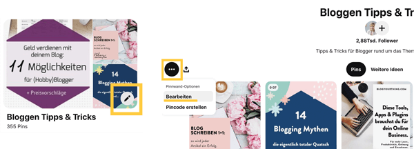 Pinterest für Blogger: So bearbeitest du die Beschreibung eines Pinterest Boards