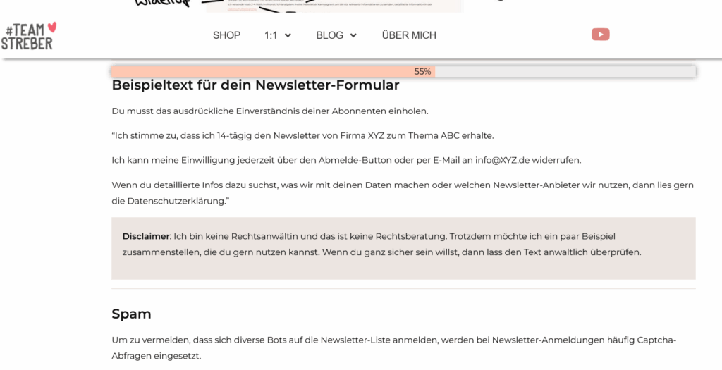 Best Practise: Fortschrittsbalken optional mit Prozent-Anzeige auf dem Blog von teamstreber.de