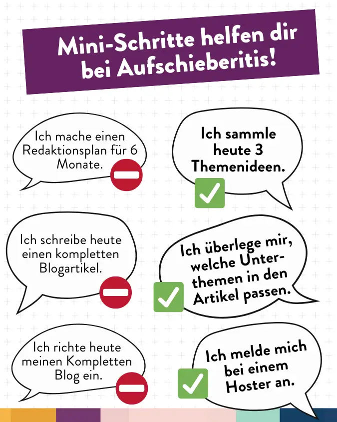 Prokrastination im Business überwinden - Mini-Schritte helfen dir bei Aufschieberitis