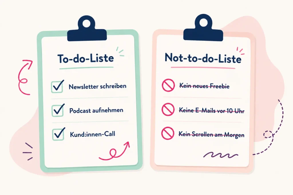 Not ToDo Liste: Weniger Entscheidungen und produktiver arbeiten